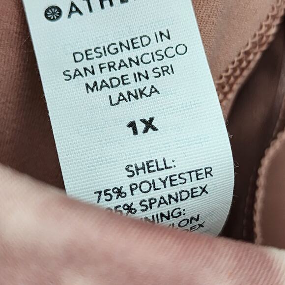 Athleta Maroon Tie-Dye Short Sleeve Top - Picture 2 of 3